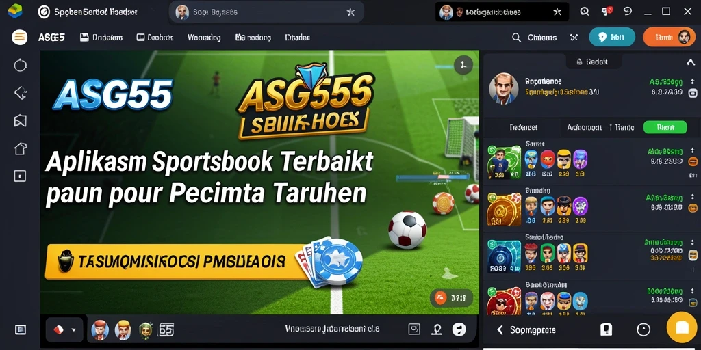Tampilan menarik dari aplikasi ASG55 dengan berbagai pilihan taruhan olahraga.