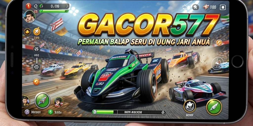 Screenshot GACOR577 menampilkan aksi balap yang mendebarkan di trek.