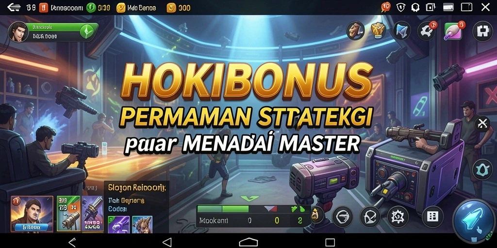 Screenshot gameplay HOKIBONUS menampilkan pertarungan strategi yang intens.