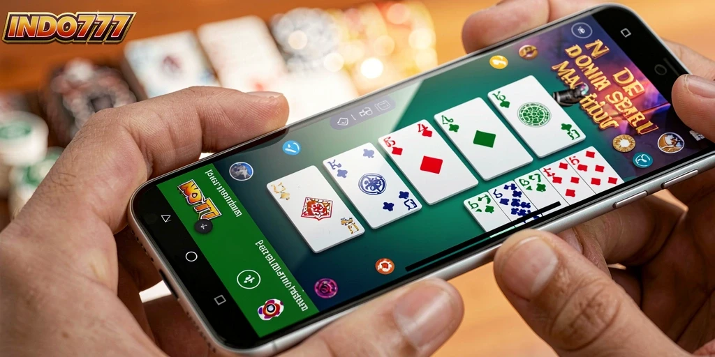 Tampilan screenshot utama INDO777 menunjukkan perpaduan seru gameplay Domino.
