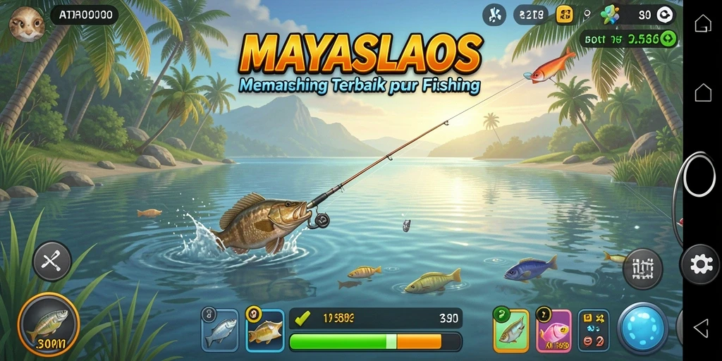 Gameplay menarik dari MAYASLOTS saat menangkap ikan.