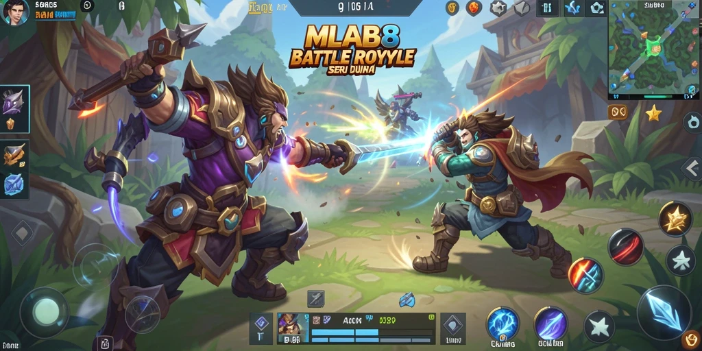 Tampilan gameplay seru dan menegangkan dalam MLBB8 di medan perang.